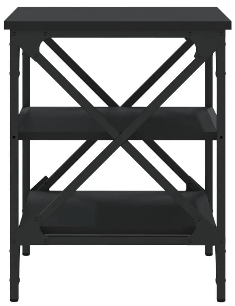 vidaXL Βοηθητικό Τραπέζι Μαύρο 40x42x50 εκ. από Επεξεργασμένο Ξύλο