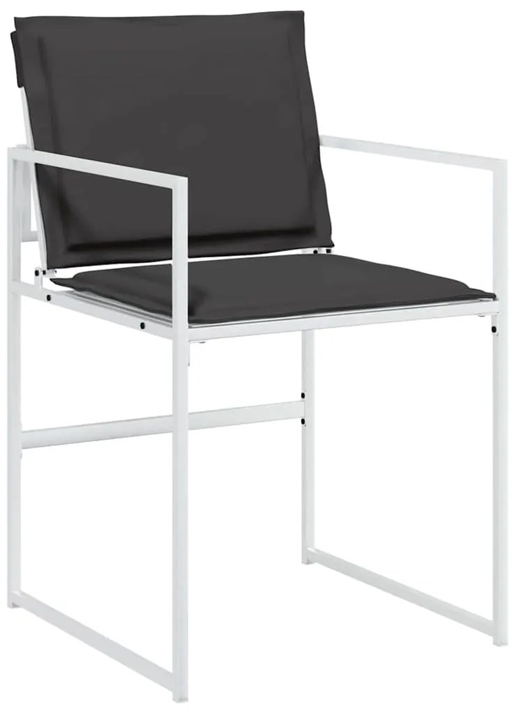 vidaXL Σέτ φαγητού για κήπο 5 pcs Λευκό Χάλυβας με επίστρωση πούδρας