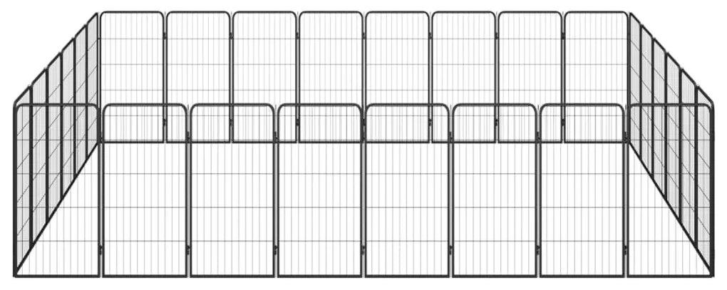 vidaXL Κλουβί Σκύλου 28 Πάνελ Μαύρο 50x100 εκ. Ατσάλι με Βαφή Πούδρας