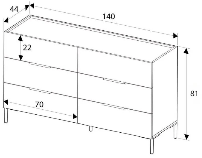 Συρταριέρα Oryana Megapap χρώμα καρυδί 140x44x81εκ. - GP009-0266,1