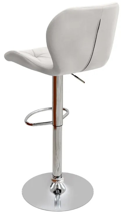 Σκαμπό μπαρ Dolores Megapap με ρυθμιζόμενο ύψος PU λευκό - βάση χρωμίου 45,5x38x89/109εκ.