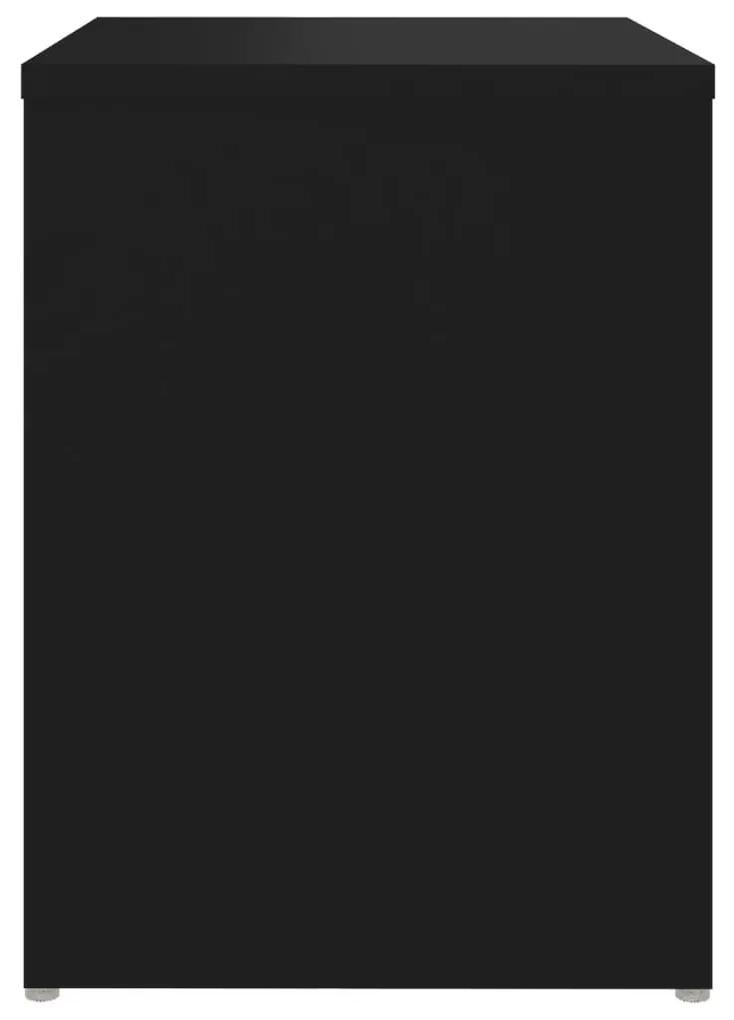 Κομοδίνο Μαύρο 40 x 30 x 40 εκ. από Μοριοσανίδα - Μαύρο