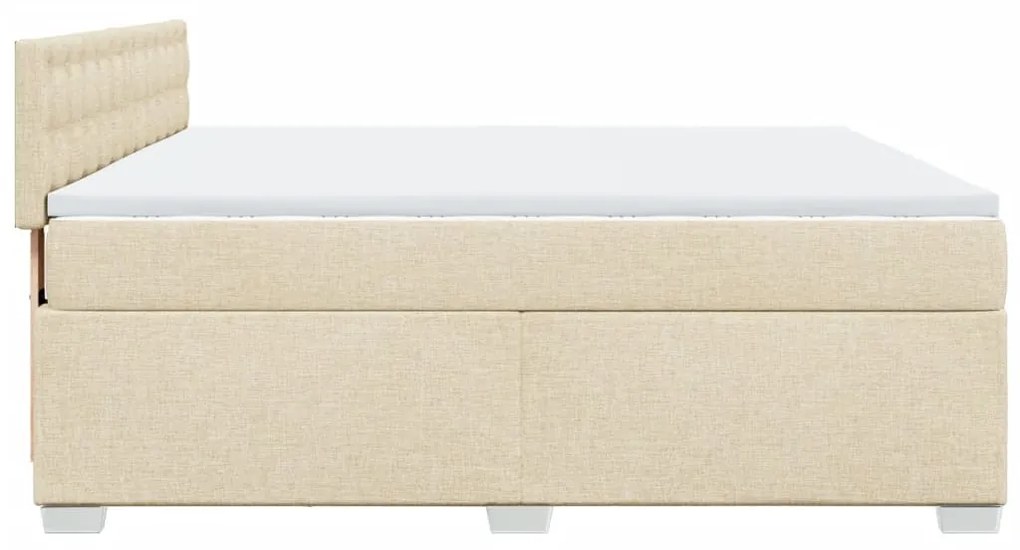 ΚΡΕΒΑΤΙ BOXSPRING ΜΕ ΣΤΡΩΜΑ ΚΡΕΜ 180X200 ΕΚ. ΥΦΑΣΜΑΤΙΝΟ 3285986