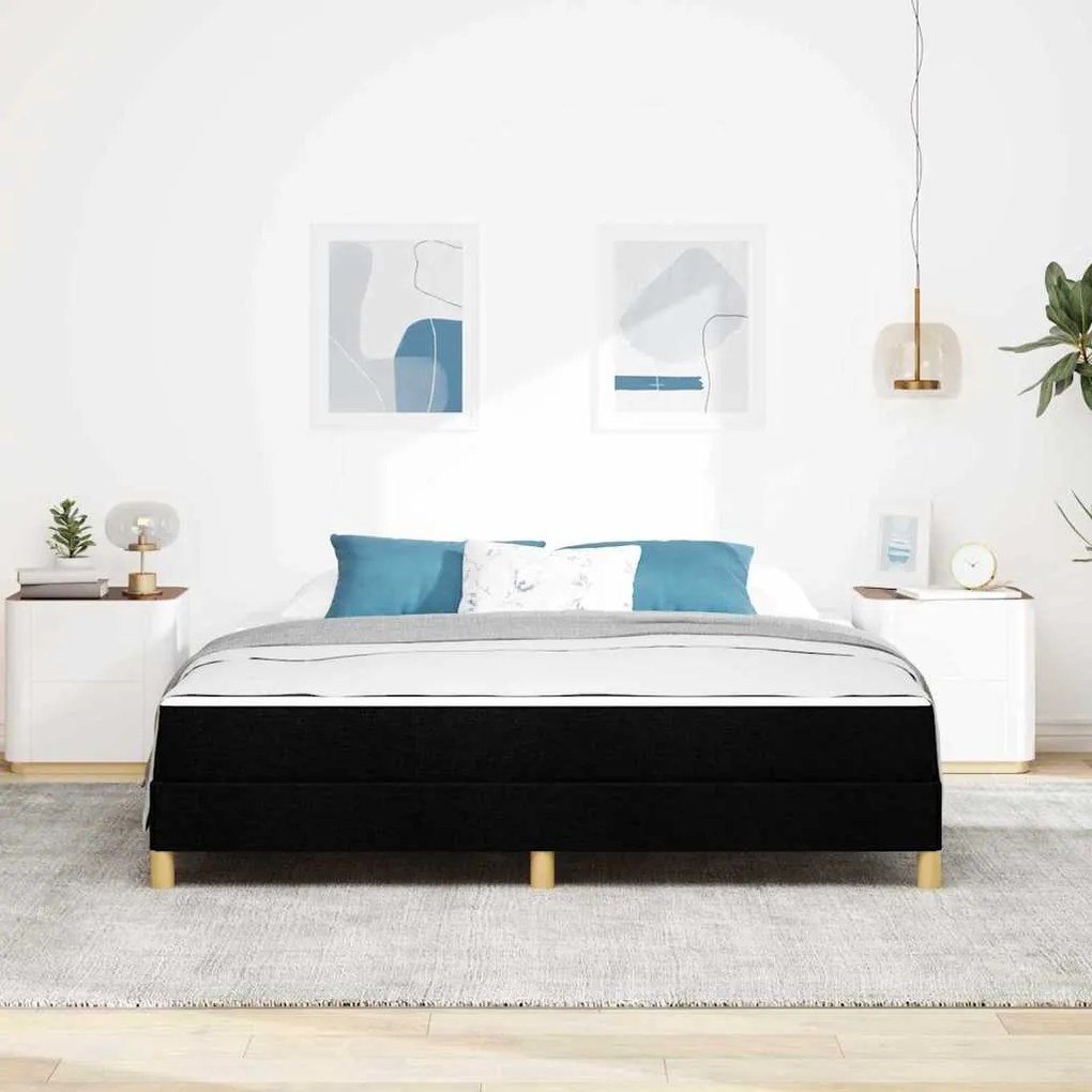 vidaXL Κρεβάτι με ελατήρια Μαύρο, Καφέ 180 x 200 cm
