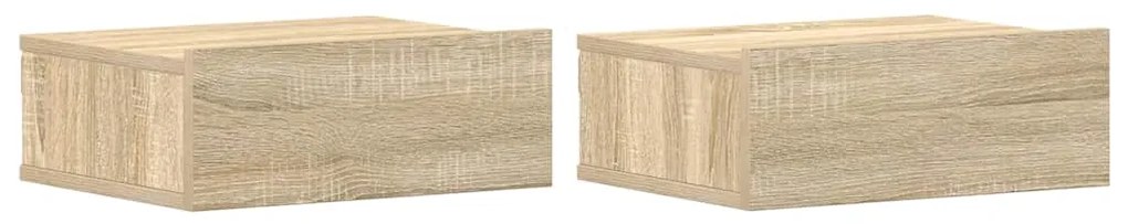 vidaXL Κομοδίνα Κρεμαστά 2 τεμ. Sonoma Δρυς 40x30x15εκ. από Επεξ. Ξύλο