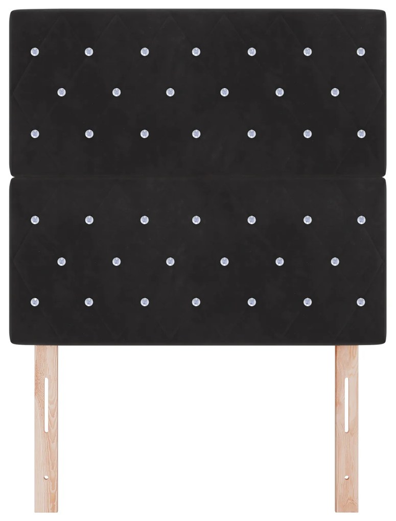 vidaXL LED Κεφαλάρι Μαύρο 100 cm Βελούδο