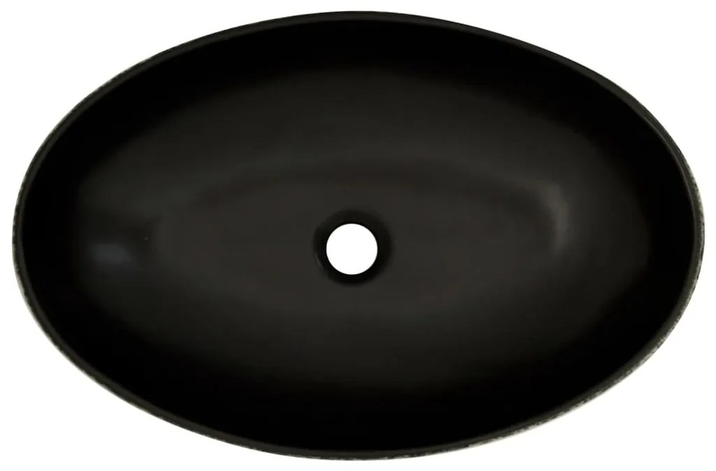 vidaXL Νιπτήρας Οβάλ Μαύρος και Μπλε 56,5x36,5x13,5 εκ. Κεραμικός