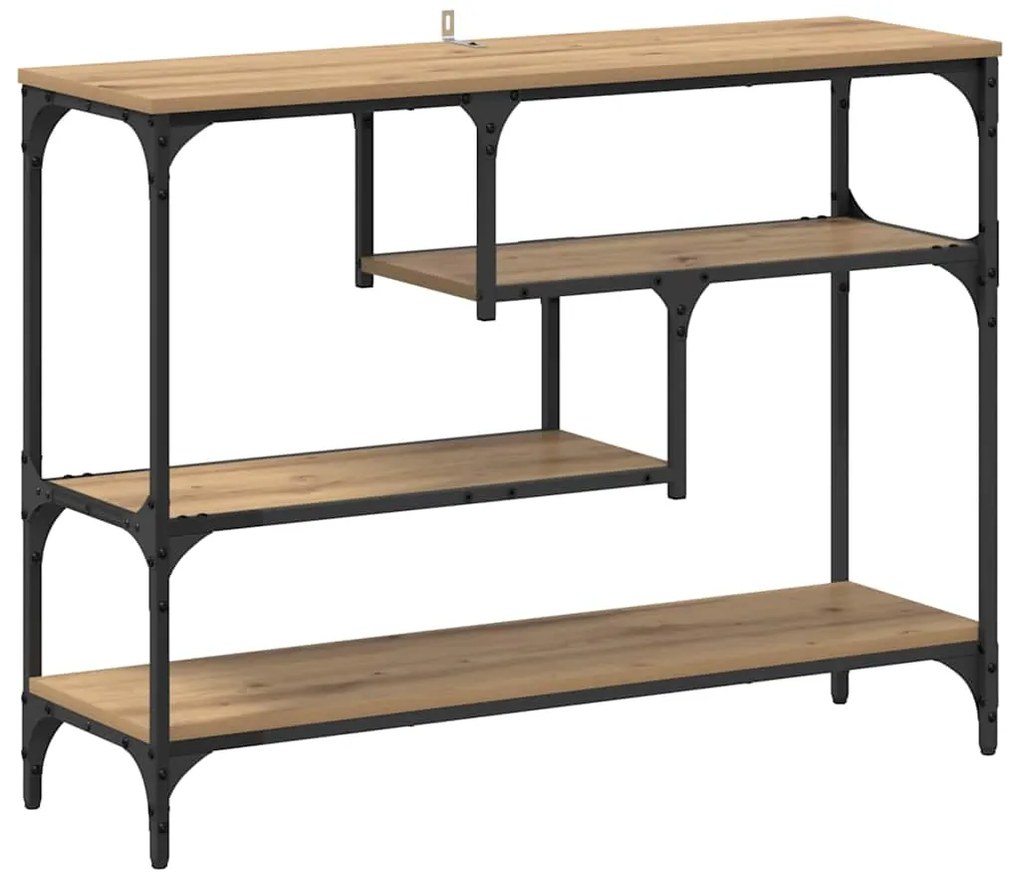 vidaXL Τραπέζι κονσόλας με ράφι artisan δρυς 100 x 30 x 75 εκ