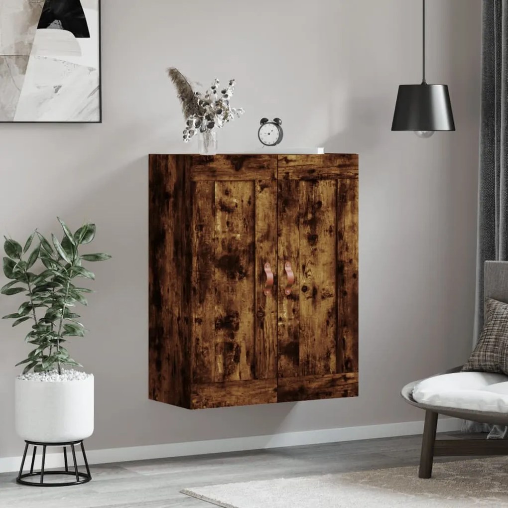 vidaXL Ντουλάπι Τοίχου Καπνιστή Δρυς 69,5 x 34 x 90 εκ. Επεξεργ. Ξύλο
