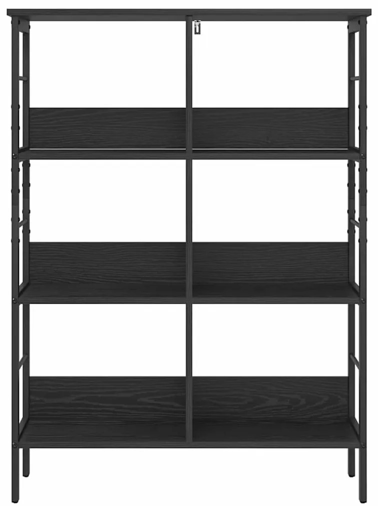 vidaXL Ράφι Βιβλίων Μαύρη Οξυά 82 x 32 x 112 εκ. Επεξεργασμένο ξύλο