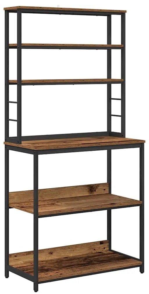 vidaXL Ράφι Κουζίνας Παλιό Ξύλο 80 x 40 x 168 εκ Επεξεργασμένο ξύλο