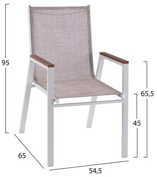 Σετ Κήπου Τραπεζαρία HM10528 5 τεμ Αλουμινίου Λευκό με Τραπέζι 140x80x75.5 εκ. &amp; 4 Καρέκλες