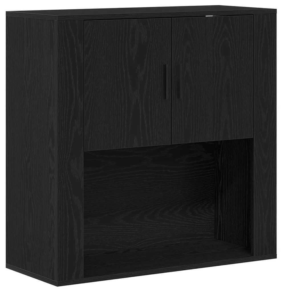 vidaXL Υψηλός ντουλάπι Μαύρος Δρυς 80x33x150 εκ Επεξεργασμένο ξύλο