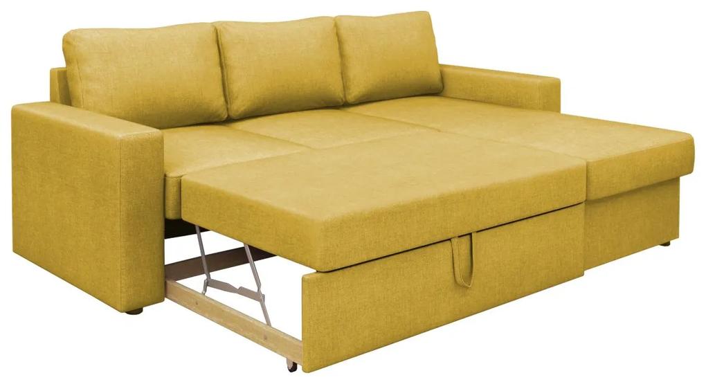 Καναπές Κρεβάτι Γωνιακός SOFIA Melon 220x155x81cm - Ύφασμα - 14190013