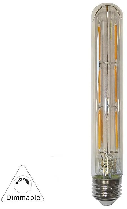 Adeleq Led Λάμπα Cog Σωλήνας Διάφανος l:185Mm D:30Mm Ε27 6W Ντιμαριζόμενο Θερμό 13-273026009