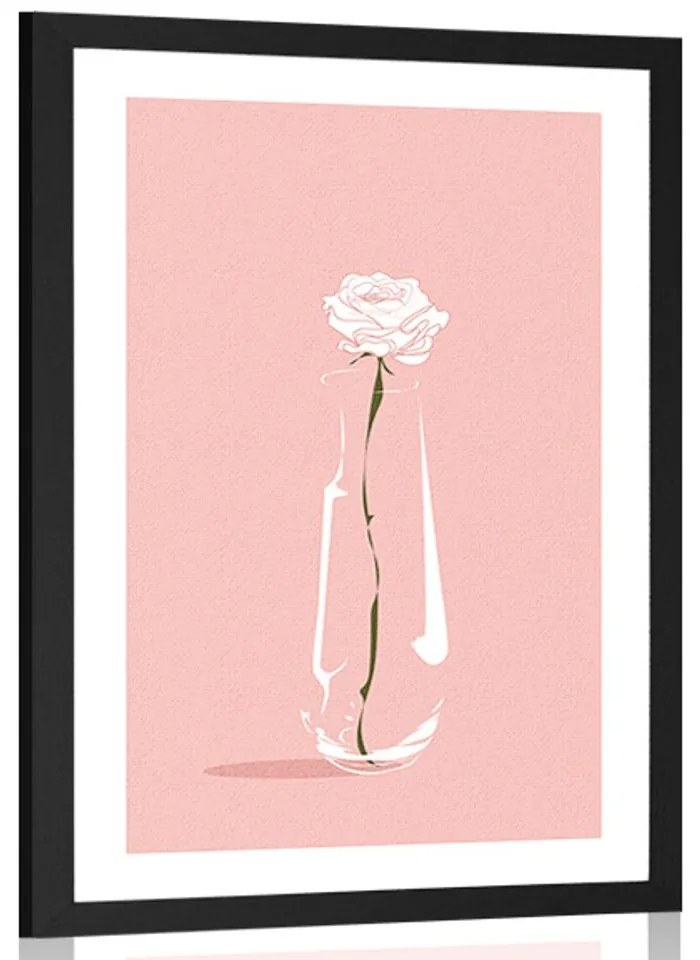 Αφίσα με παρπαστού Μινιμαλιστικό λουλούδι - 30x45 white