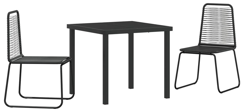 vidaXL Μαύρες Εξωτερικές Καρέκλες 3 pcs Μαύρο 80 x 80 x 73 εκ