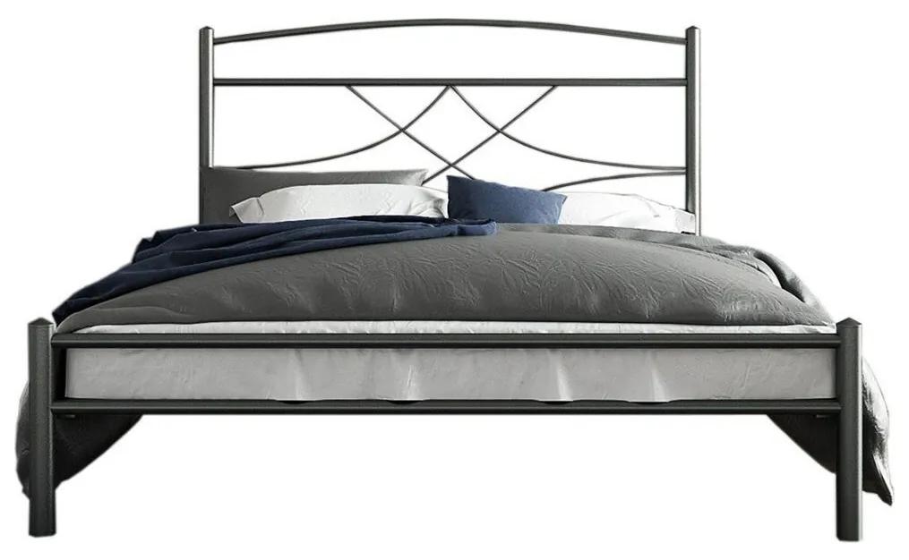 Κρεβάτι Ημίδιπλο Emma Μεταλλικό Ασημί Σφυρίλατο 140x200cm - Μέταλλο - CHI-250003