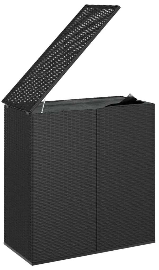 vidaXL Κουτί Μαξιλαριού Κήπου Μαύρο 100x49x103,5 εκ. Ρατάν Πολυαιθ.