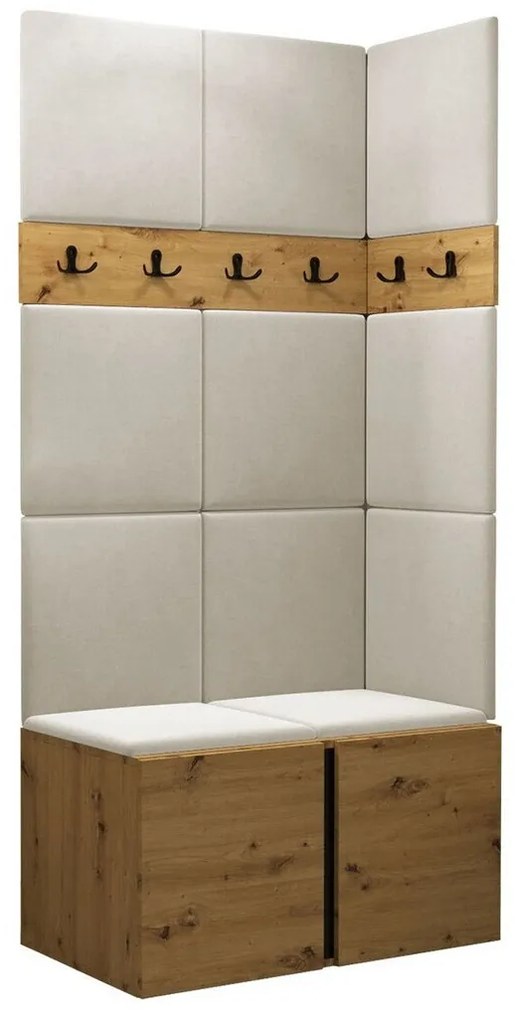 Σετ διαδρόμου Hartford 264, 186x84x46cm, 27 kg, Artisan δρυς, Ταπισερί, Πλαστικοποιημένη μοριοσανίδα, Τοίχου, Εντοιχισμένη | Epipla1.gr