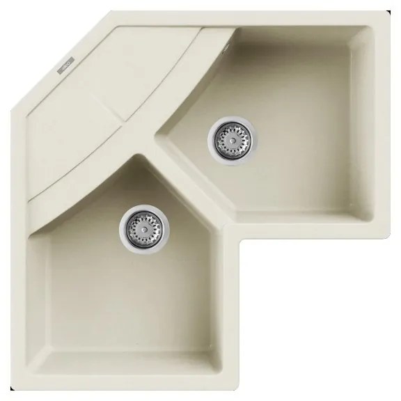 Νεροχύτης κουζίνας UNICO Corner Bianco Antico 62 ELLECI 83x83cm