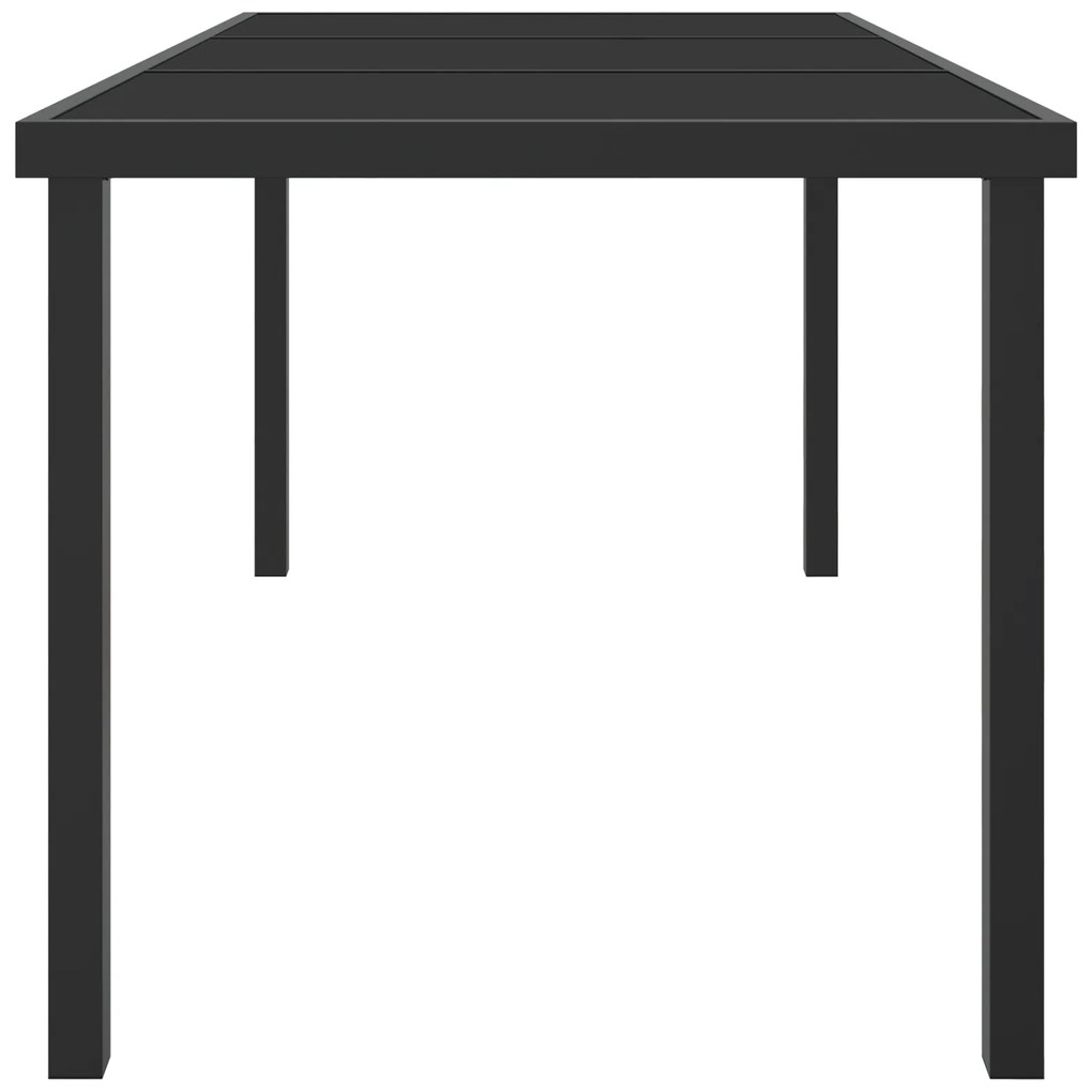 vidaXL Τραπέζι Κήπου Μαύρο 160x80x73 εκ. Σκληρυμένο Γυαλί