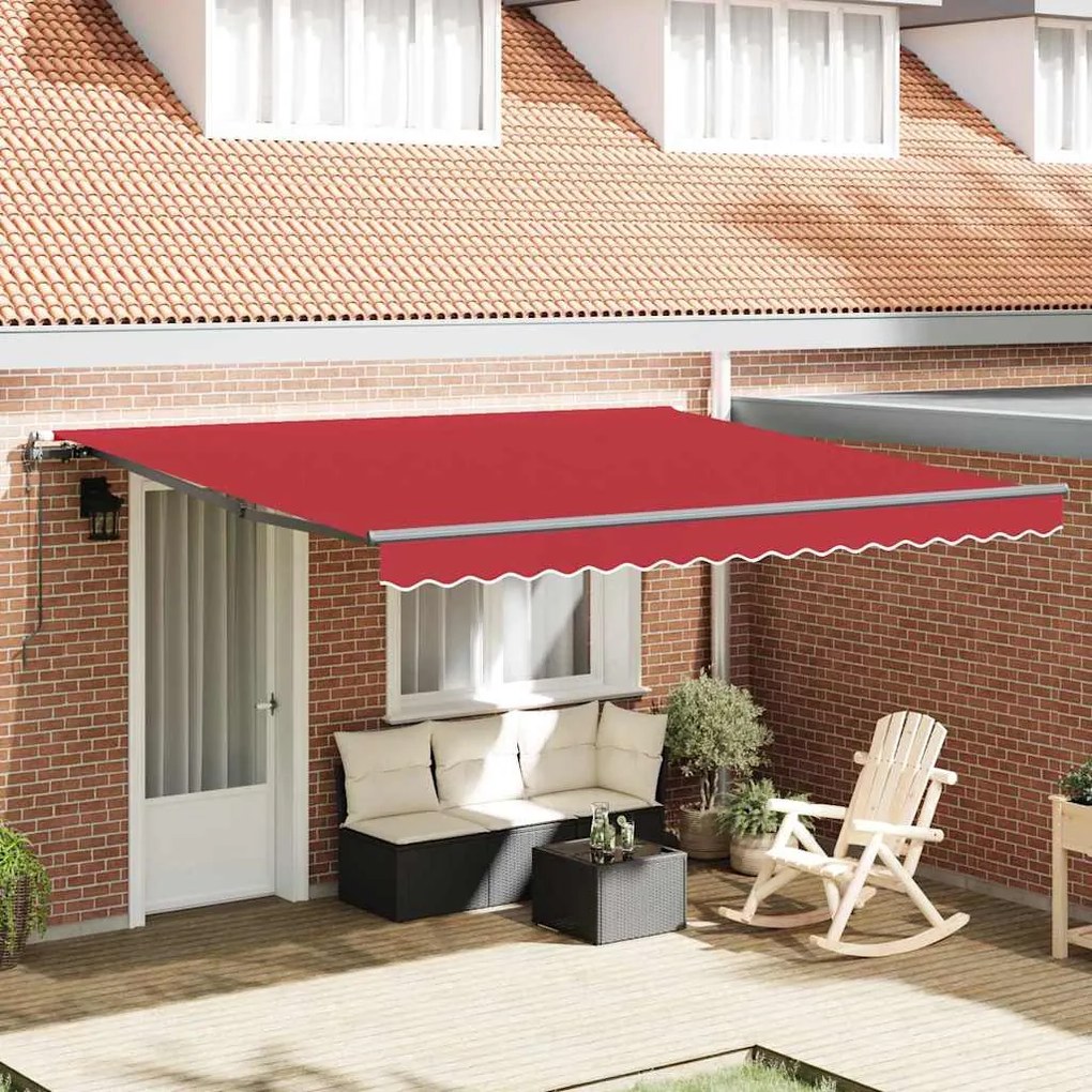 vidaXL Αυτόματη Ανασυρόμενη Τέντα Κόκκινη 400x300 cm