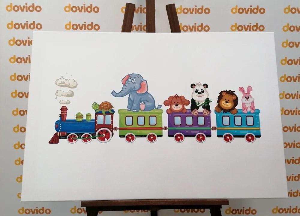 Εικόνα τρένου με ζώα - 60x40