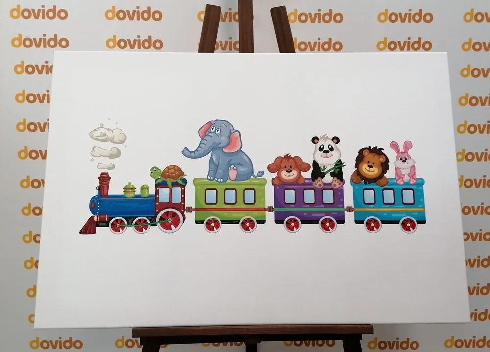 Εικόνα τρένου με ζώα - 90x60