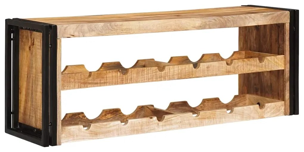 vidaXL Ράφι Κρασιού Καφέ 100 x 45 x 33 εκ Σταθερό Χοντρό Ξύλο Μάνγκο