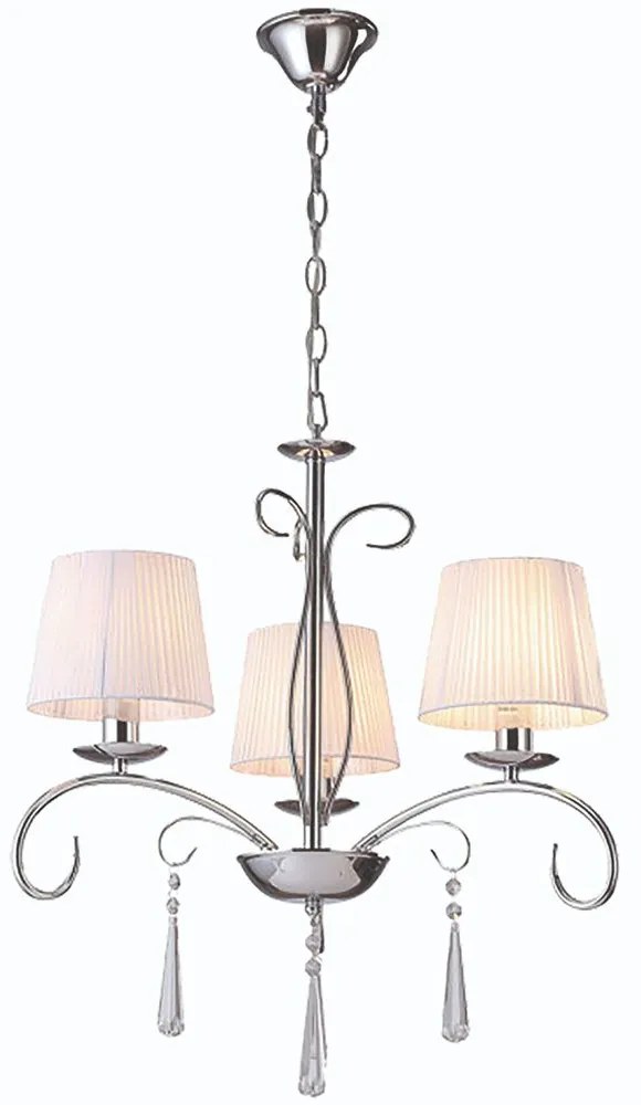 Φωτιστικό Οροφής - Πολυέλαιος 77-8195 3xE14 60W Nickel-White Homelighting Metal