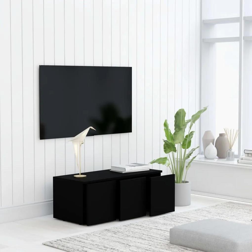 Έπιπλο Τηλεόρασης Μαύρο 80 x 34 x 30 εκ. από Μοριοσανίδα - Μαύρο