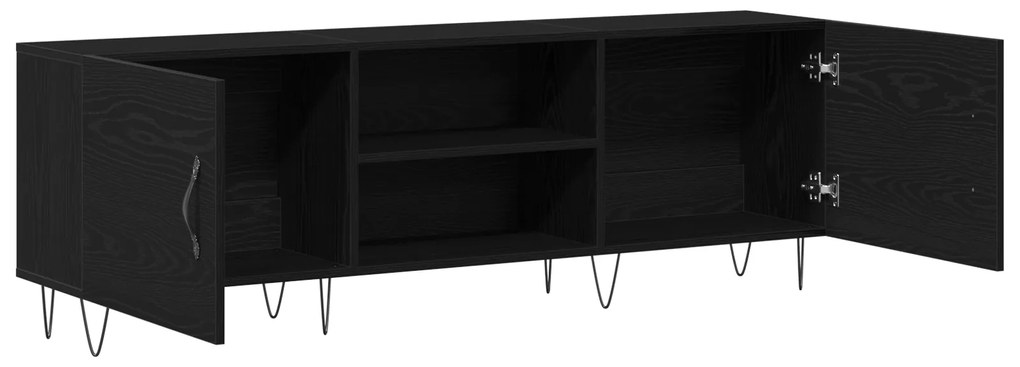 vidaXL Μονάδα τηλεόρασης Μαύρο Δρυς 150x30x50 εκ Επεξεργασμένο ξύλο