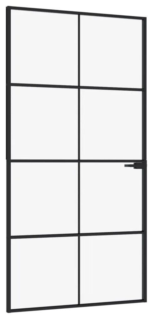 vidaXL Εσωτερική Πόρτα 102x201,5 εκ. Ψημένο Γυαλί και  Λεπτό Αλουμίνιο