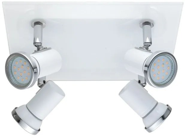 Σποτ τετράφωτο μπάνιου LED TAMARA γυάλινο λευκό Eglo-95995-Λευκό 95995