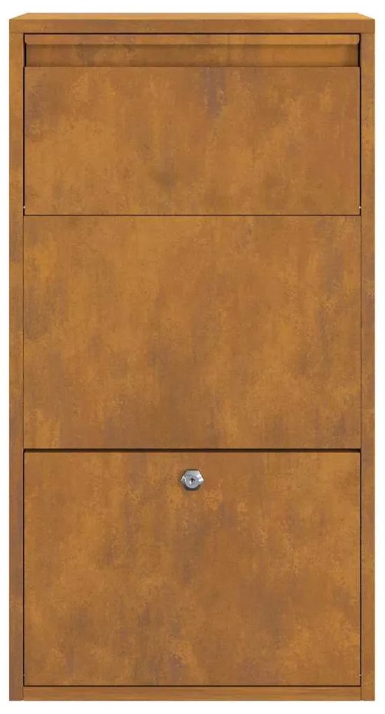 vidaXL Θυρίδα Πακέτων με αποθήκευση Καφέ 44 x 22 x 82 εκ. Ατσάλι