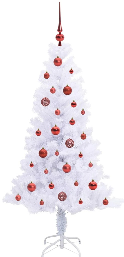 vidaXL Τεχνητό Χριστουγεννιάτικο Δέντρο Λευκό 150 cm PVC και Χάλυβας