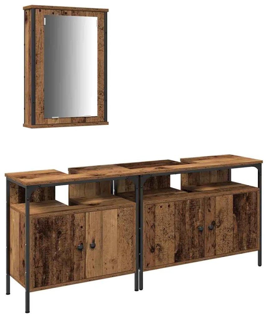 vidaXL Μονάδες Νιπτήρα Μπάνιου Καφέ 80 x 30 x 60 cm Επεξεργασμένο ξύλο