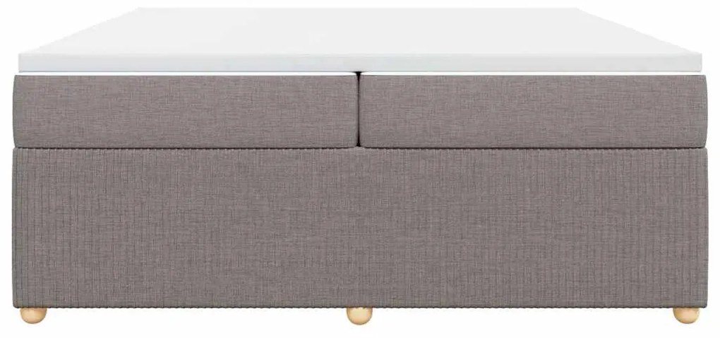vidaXL Κρεβάτι Boxspring με Στρώμα Taupe 200x200 εκ. Υφασμάτινο