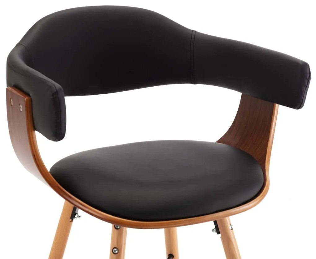 vidaXL Καρέκλες Τραπεζαρίας 2 τεμ. Μαύρες Συνθετικό Δέρμα/Λυγισμ. Ξύλο