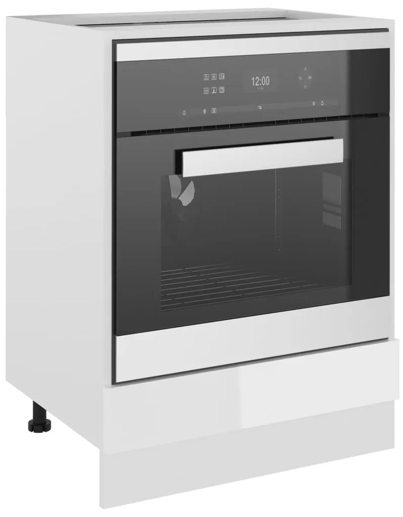 vidaXL Ντουλάπι για Φούρνο Lyon Γυαλιστερό Λευκό 60x46x81,5εκ.