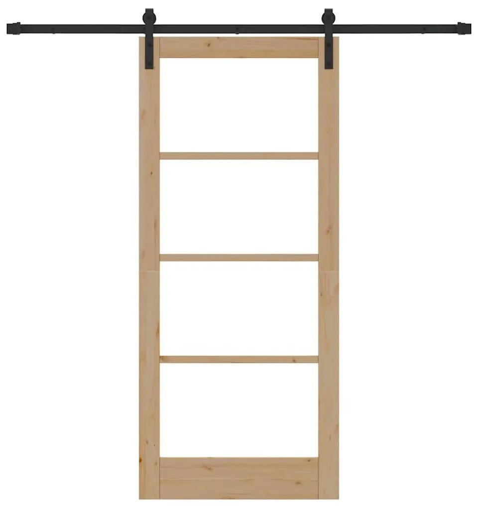 vidaXL Συρόμενη Πόρτα ORKDAL Καφέ 86 x 198.5 cm Μασίφ ξύλο πεύκου