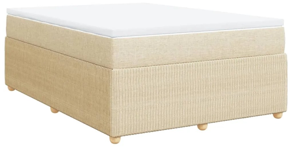 vidaXL Κρεβάτι Boxspring με Στρώμα Κρεμ 160x200 εκ. Υφασμάτινο