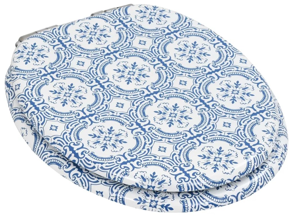 vidaXL Καλύμματα Λεκάνης με Soft Close 2 τεμ. Σχέδιο Πορσελάνη από MDF