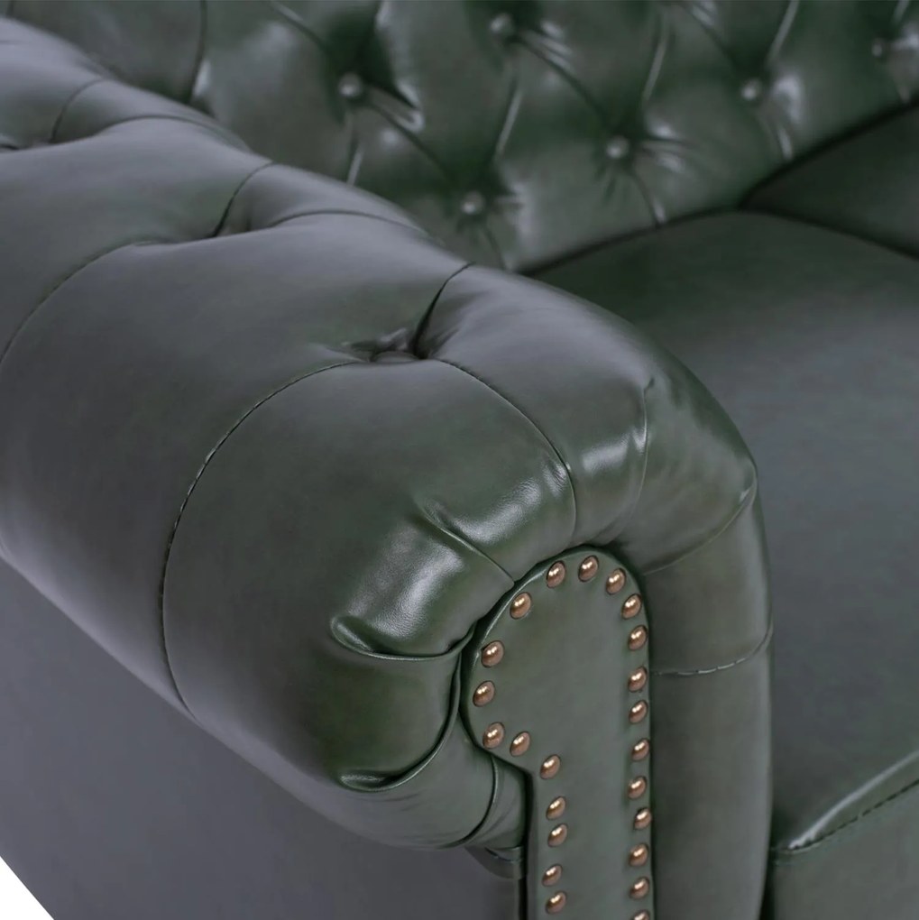 ΚΑΝΑΠΕΣ 2ΘΕΣΙΟΣ T.CHESTERFIELD  ΤΕΧΝΟΔΕΡΜΑ ΚΥΠΑΡΙΣΣΙ 150x90x72 εκ.