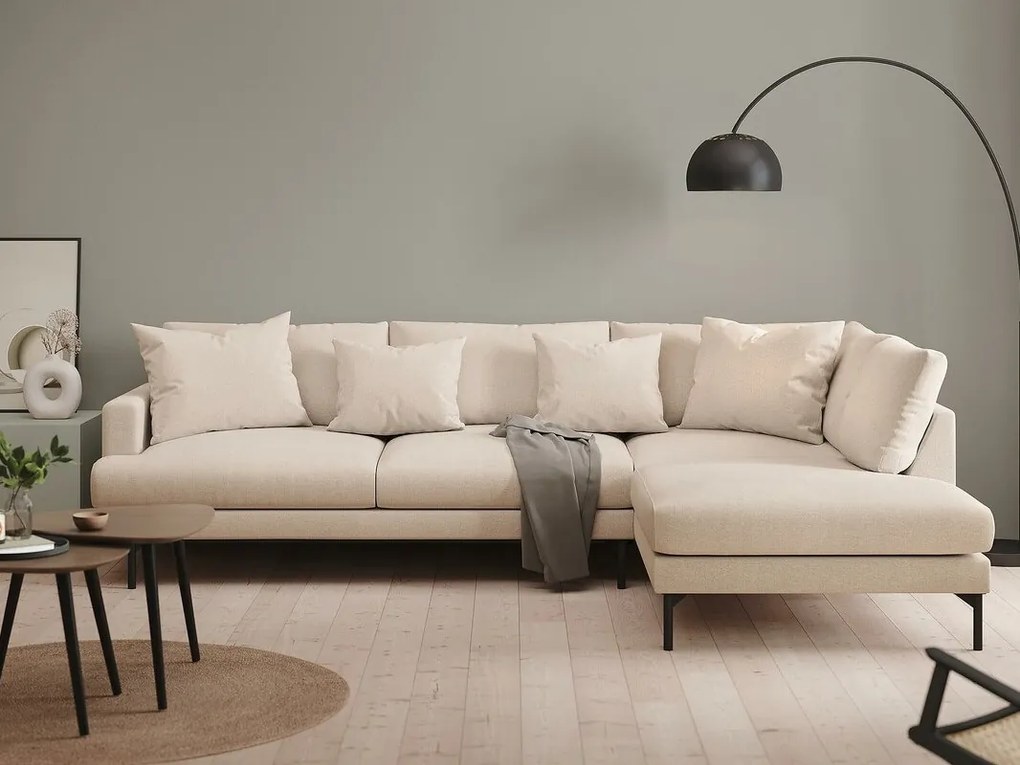Γωνιακός Καναπές Seattle T103, Beige, 294x200x91cm, 133 kg, Πόδια: Μέταλλο | Epipla1.gr