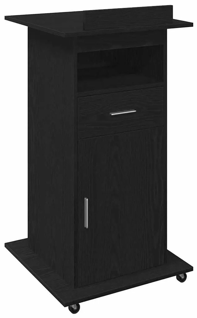 vidaXL Πλατφόρμα Μαύρη Οξυά 55 x 55 x 107 cm Επεξεργασμένο ξύλο