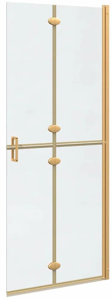vidaXL Τοίχος Walk-In Ντους Χρυσό 90 x 6.5 x 190 εκ.