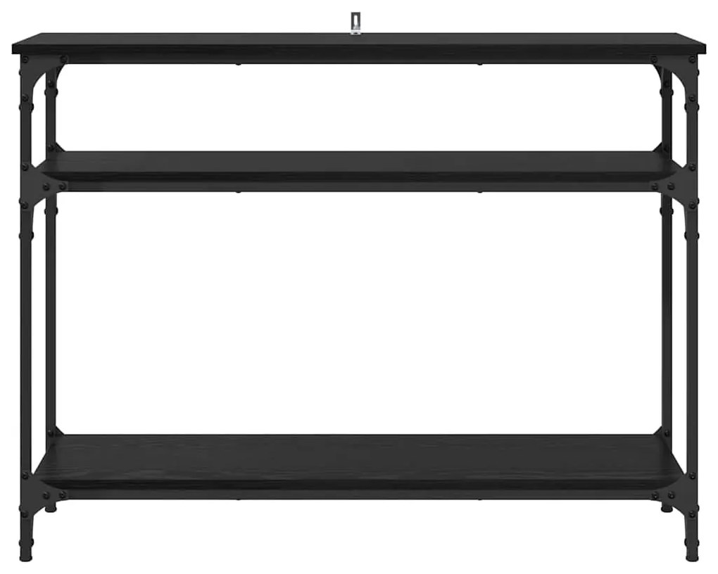 vidaXL Τραπέζι κονσόλας με ράφι Μαύρη Οξυά 100 x 29 x 75 εκ.