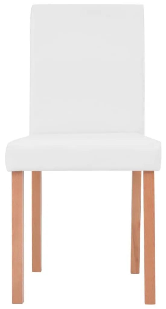 Τραπεζαρία &amp; Καρέκλες 7 τεμ. Κρεμ Συνθετικό Δέρμα / Ξύλο Δρυός - Καφέ